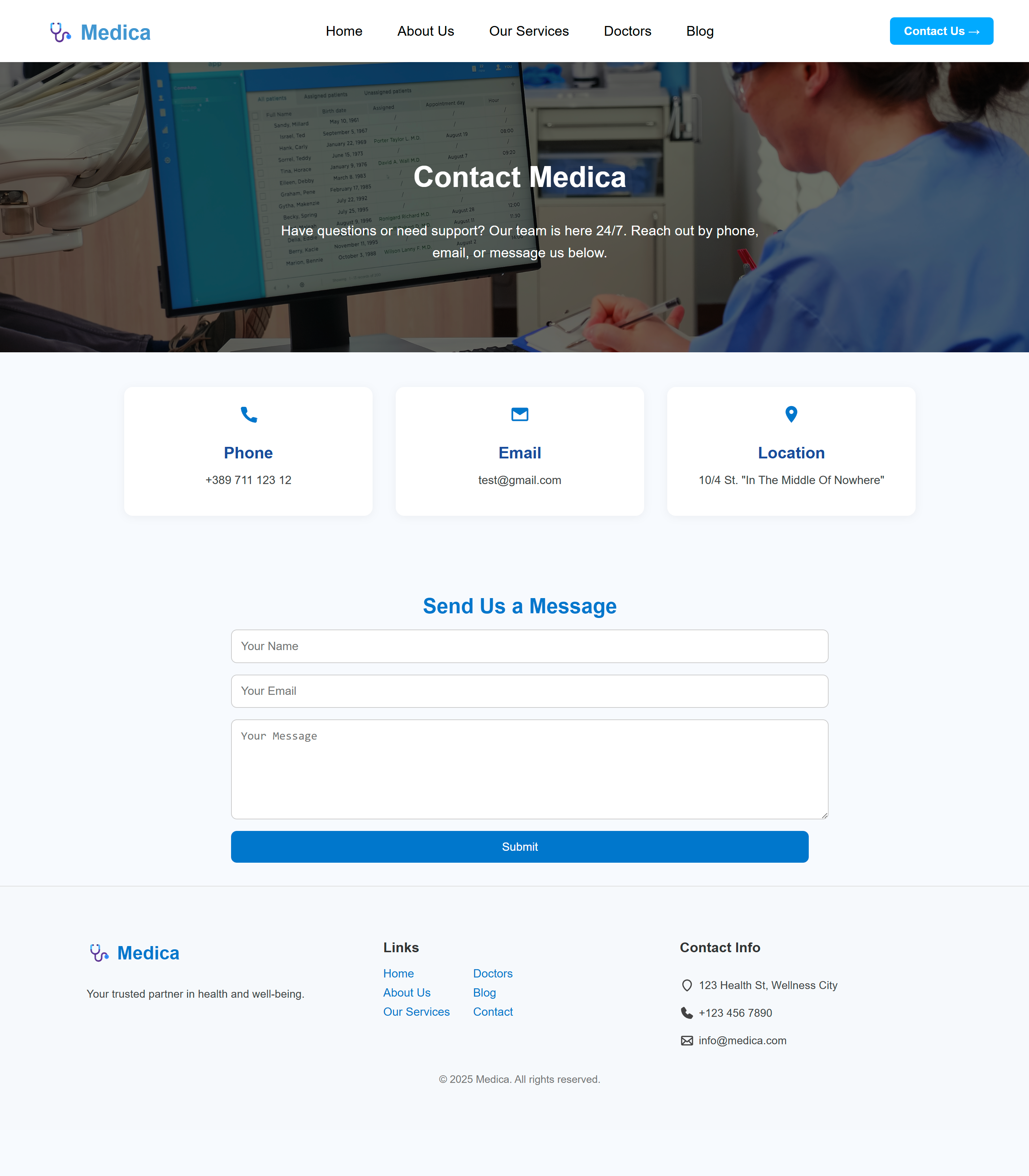 Contact page